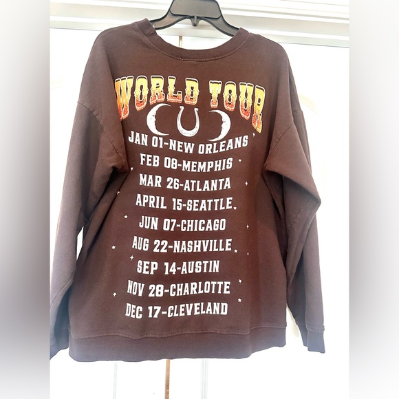 Nashville World Tour Graphic Double Side  Long Sleeve Shirt Music/Boots 1X - Picture 3 of 7